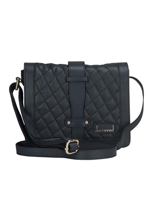 justanned indigo leather quilted sling bag - 10042887 - Very Small Image - 1
