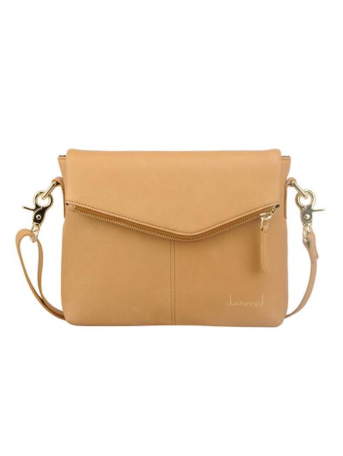 justanned tan leather embellished sling bag - 10042906 - Very Small Image - 1