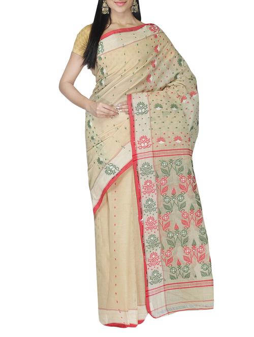 cream tant cotton saree - 10043159 - Very Small Image - 1