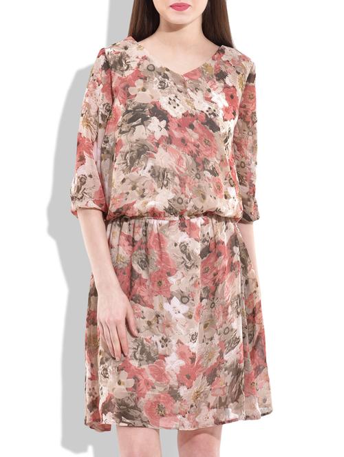 multi colored georgette dress - 10046804 - Very Small Image - 1