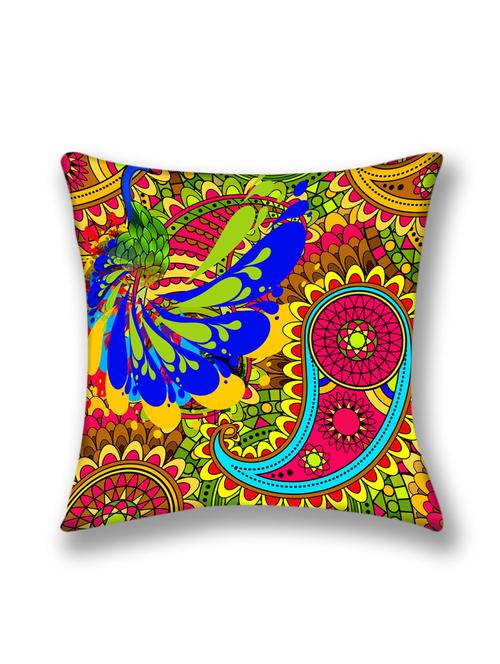 cushion pallete peacock digital printed cushion cover (16x16) - 10059662 - Very Small Image - 1