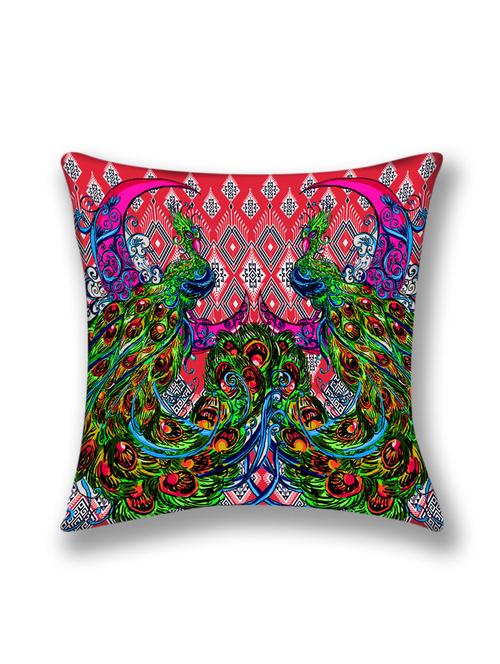 cushion pallete peacock digital printed cushion cover (16x16) - 10059701 - Very Small Image - 1