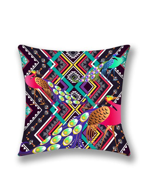 cushion pallete peacock digital printed cushion cover (16x16) - 10059702 - Very Small Image - 1