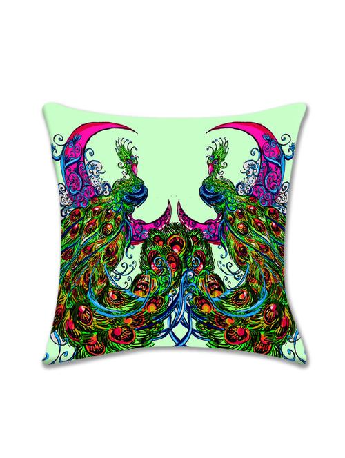 cushion pallete beautiful peacock cushion cover (16x16) - 10059753 - Very Small Image - 1