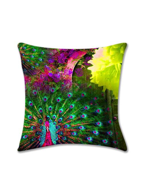 cushion pallete beautiful peacock cushion cover (16x16) - 10059778 - Very Small Image - 1
