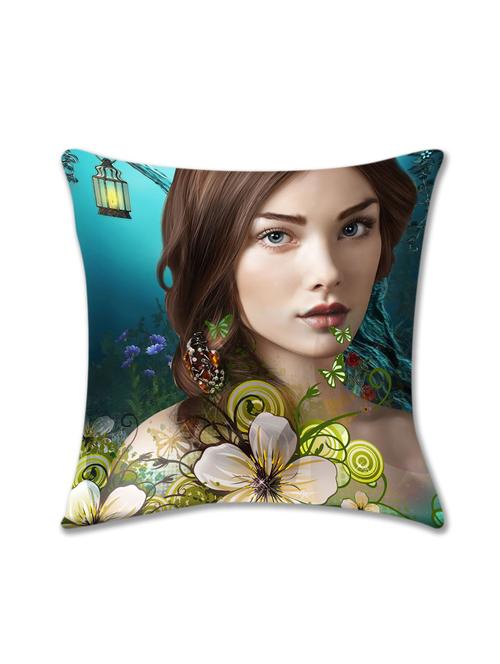 cushion pallete beautiful girl face cushion cover (16x16) - 10059826 - Very Small Image - 1