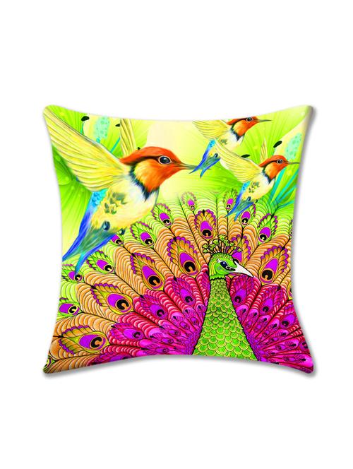 cushion pallete beautiful peacock cushion cover (16x16) - 10059836 - Very Small Image - 1