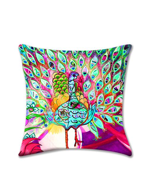 cushion pallete abstract peacock cushion cover (16x16) - 10059987 - Very Small Image - 1