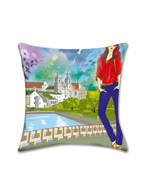cushion pallete city girl cushion cover (16x16) - 10060049 - Very Small Image - 1
