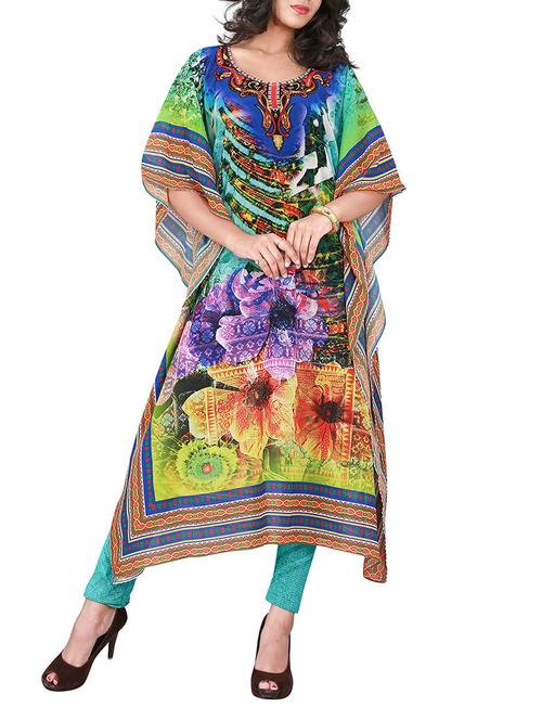 multicolor polyester kaftan - 10062836 - Very Small Image - 1