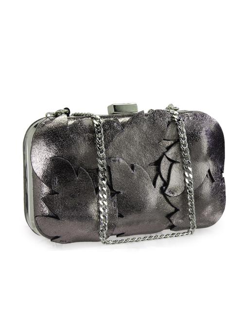 grey leather clutch - 10064933 - Very Small Image - 1
