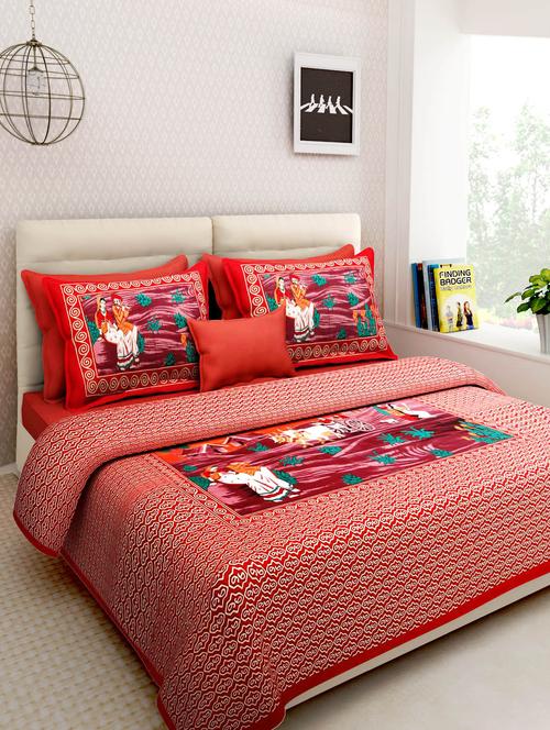 jaipuri cotton double bedsheet - 10072741 - Very Small Image - 1