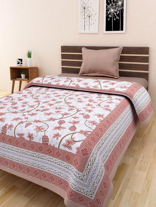 cotton jaipuri traditional single bed sheet - 10073357 - Very Small Image - 1
