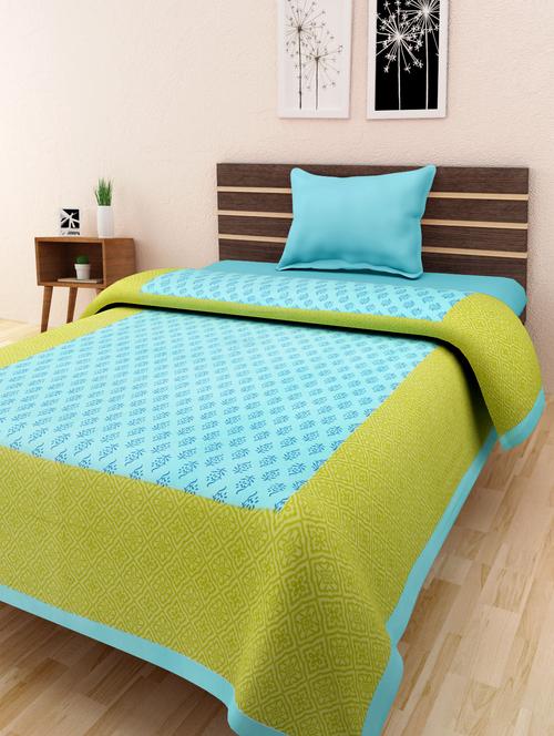 cotton jaipuri traditional single bed sheet - 10073363 - Very Small Image - 1