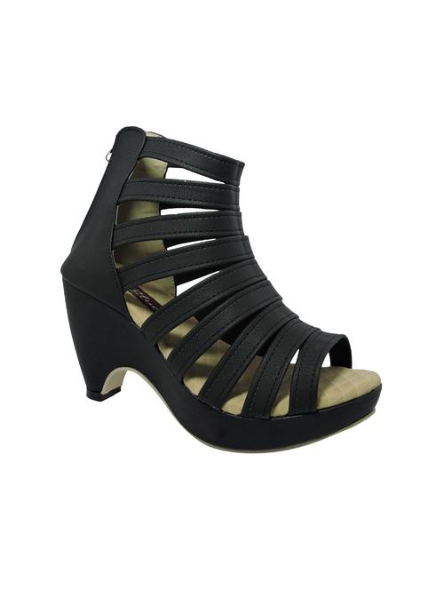 black leatherette sandals - 10073996 - Very Small Image - 1