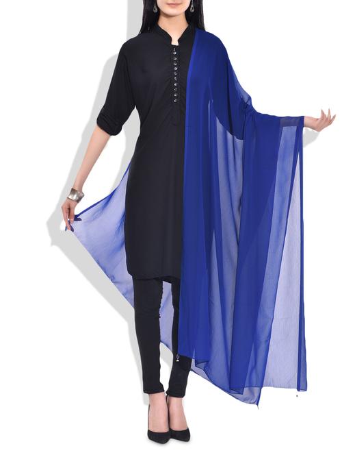 royal blue georgette dupatta - 10077400 - Very Small Image - 1