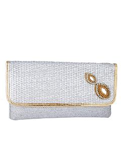 silver jute clutch - 10079540 - Very Small Image - 1