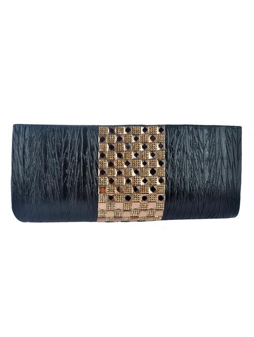 black wrinkle rexin clutch - 10079543 - Very Small Image - 1