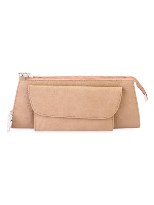 beige leatherette clutch - 1008052 - Very Small Image - 1