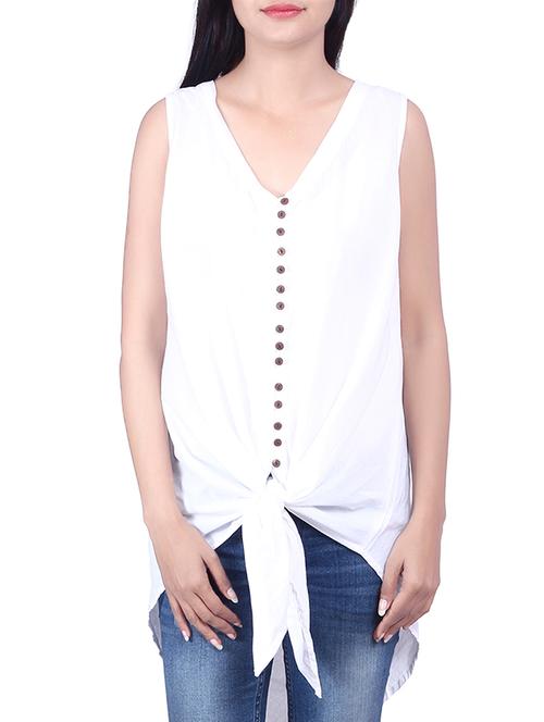 white cotton top - 10082139 - Very Small Image - 1