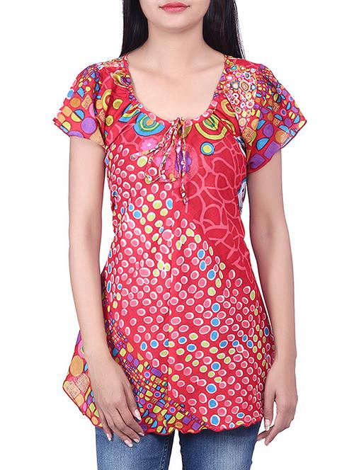 red cotton tunic - 10082144 - Very Small Image - 1