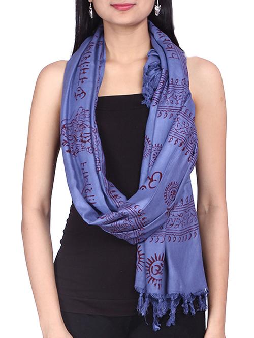 blue rayon scarf - 10082153 - Very Small Image - 1