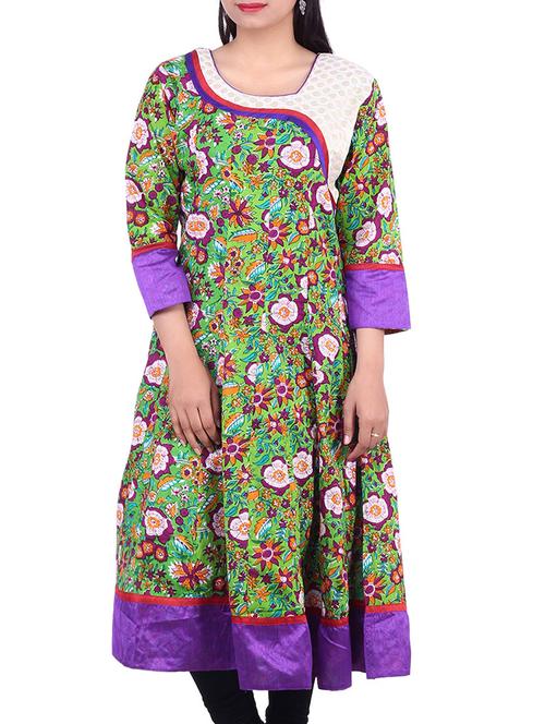 green,multi color cotton kurta - 10082463 - Very Small Image - 1