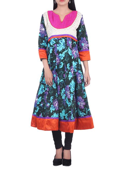 green,multi color cotton kurta - 10082488 - Very Small Image - 1