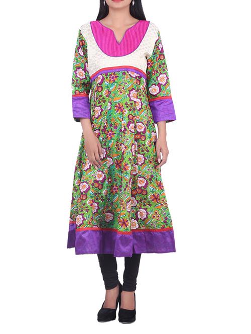 green,multi color cotton kurta - 10082489 - Very Small Image - 1