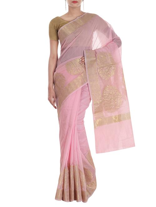 banarasi silk saree with zari weaving from zain textiles - 10082701 - Very Small Image - 1
