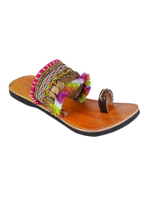 brown,multicolor fabric sandals - 10084834 - Very Small Image - 1