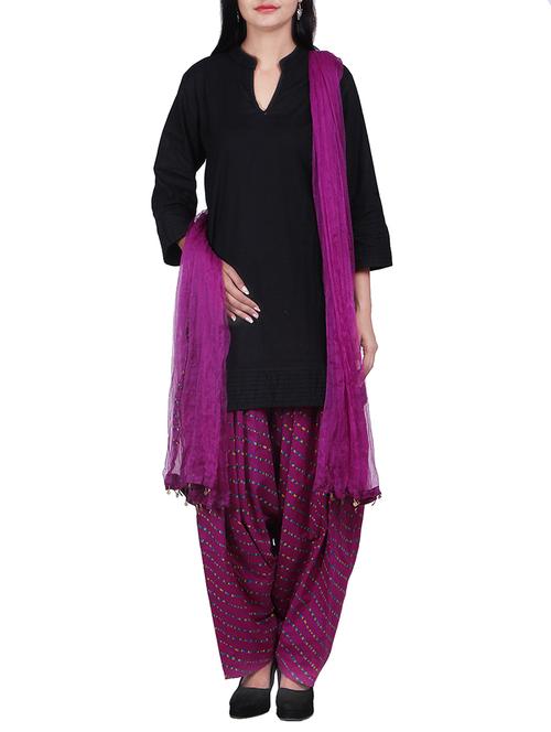 purple cotton salwars - 10085894 - Very Small Image - 1