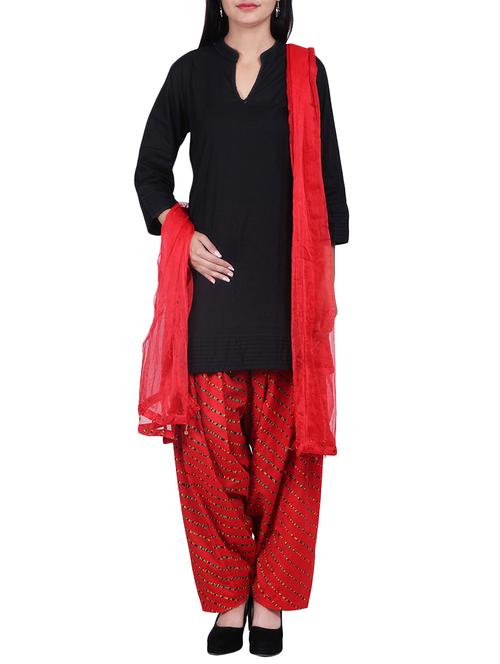 red cotton salwars - 10085896 - Very Small Image - 1
