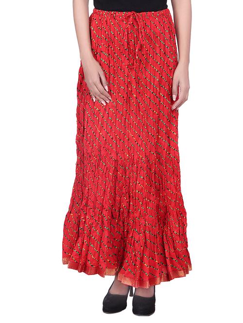 red cotton skirt - 10085941 - Very Small Image - 1