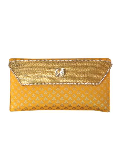 yellow silk clutch - 10087123 - Very Small Image - 1