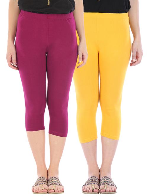 magenta, mango cotton leggings - 10087216 - Very Small Image - 1