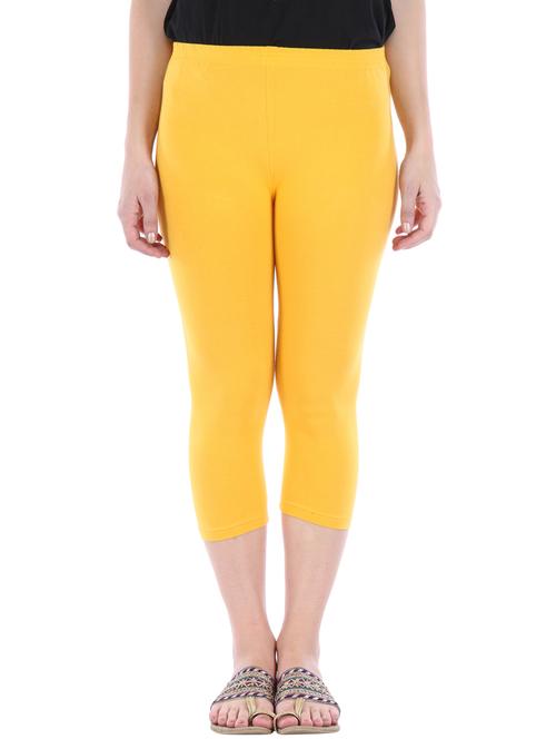 yellow cotton blend capri - 10087225 - Very Small Image - 1