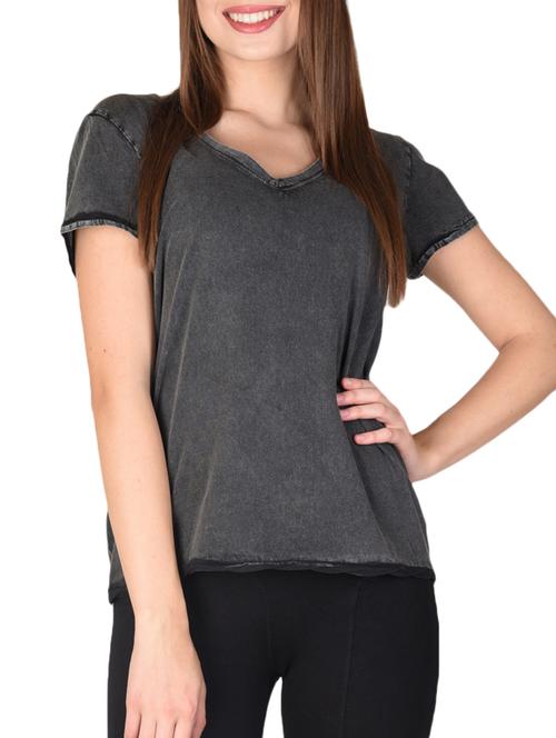 charcol grey cotton tshirt - 10088508 - Very Small Image - 1