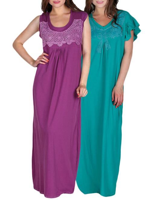 solid night dress set of 2 - 10091083 - Very Small Image - 1