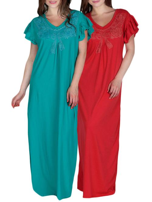 solid night dress set of 2 - 10091084 - Very Small Image - 1