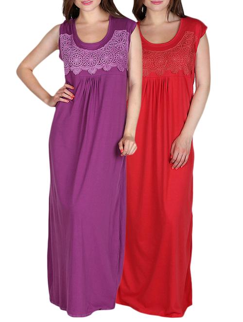 solid night dress set of 2 - 10091087 - Very Small Image - 1
