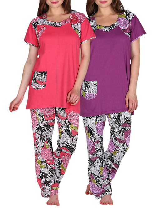 printed night suit pack of 2 - 10091187 - Very Small Image - 1