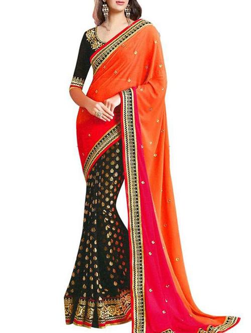 multi colour chiffon saree - 10092524 - Very Small Image - 1
