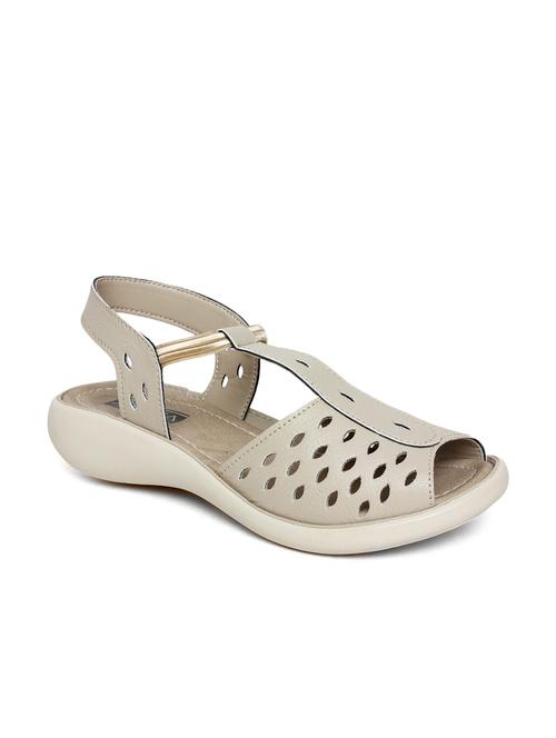 cream leatherette sandal - 10093016 - Very Small Image - 1