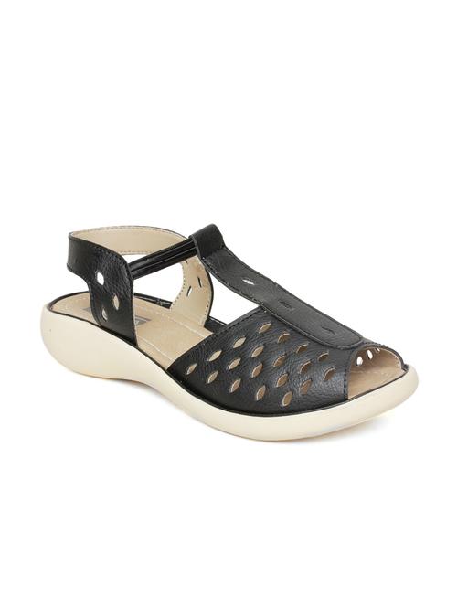 black leatherette sandals - 10093017 - Very Small Image - 1