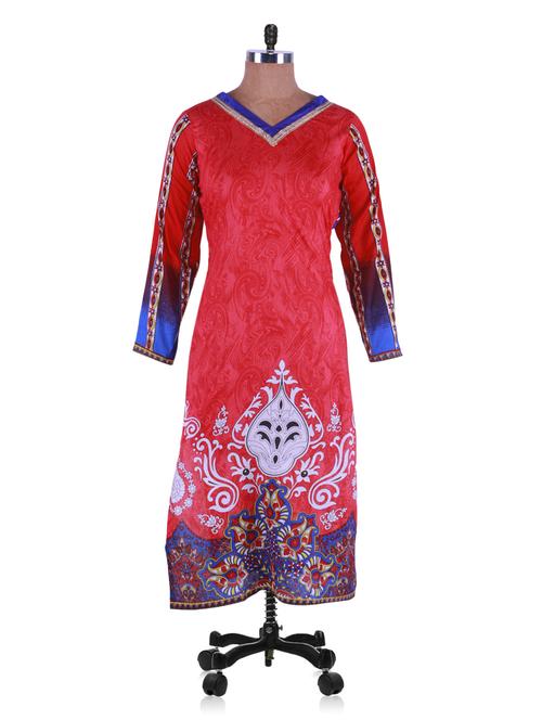 Red Cotton kurta - 1009726 - Very Small Image - 1