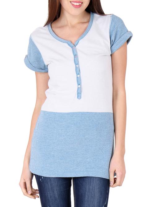 blue cotton top - 10098378 - Very Small Image - 1