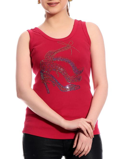 red sleeveless cotton top - 1009887 - Very Small Image - 1