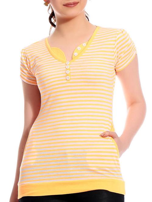 striped cotton short sleeves top - 1009891 - Very Small Image - 1