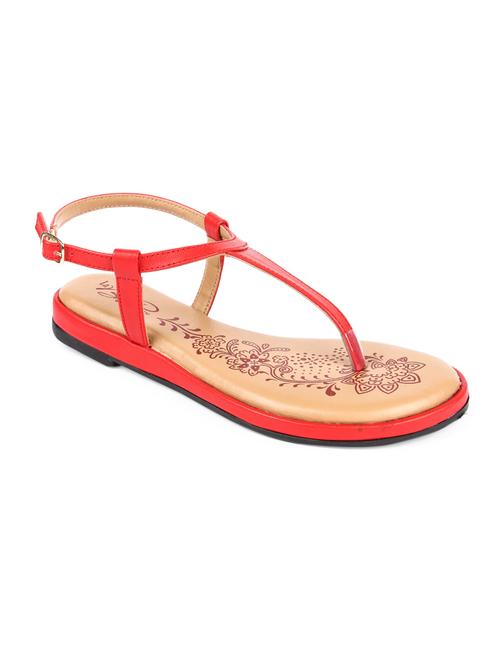 red casual buckled strap sandals - 1010386 - Very Small Image - 1